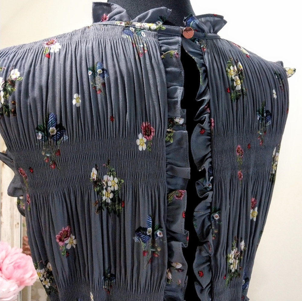 🍒NWT🍒 TED BAKER SMOCK MIDI DRESS - Picture 5 of 14